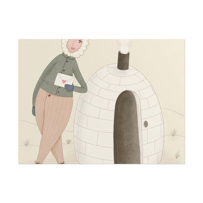 Arctic bachelor — Cozy Holiday Family Illustration (Rolled)