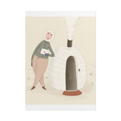 Arctic bachelor — Cozy Holiday Family Illustration (Rolled)