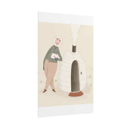 Arctic bachelor — Cozy Holiday Family Illustration (Rolled)