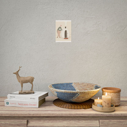 Arctic bachelor — Cozy Holiday Family Illustration (Rolled)