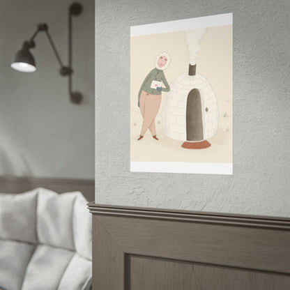 Arctic bachelor — Cozy Holiday Family Illustration (Rolled)
