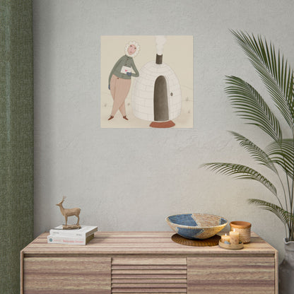 Arctic bachelor — Cozy Holiday Family Illustration (Rolled)