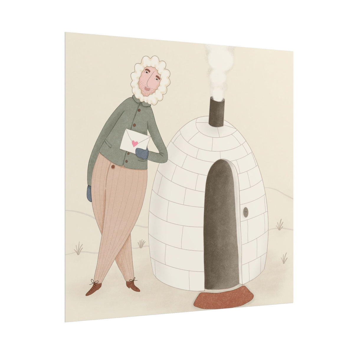 Arctic bachelor — Cozy Holiday Family Illustration (Rolled)