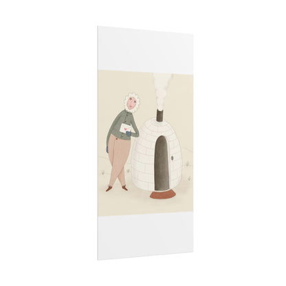 Arctic bachelor — Cozy Holiday Family Illustration (Rolled)