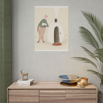 Arctic bachelor — Cozy Holiday Family Illustration (Rolled)