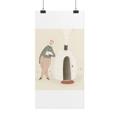 Arctic bachelor — Cozy Holiday Family Illustration (Rolled)