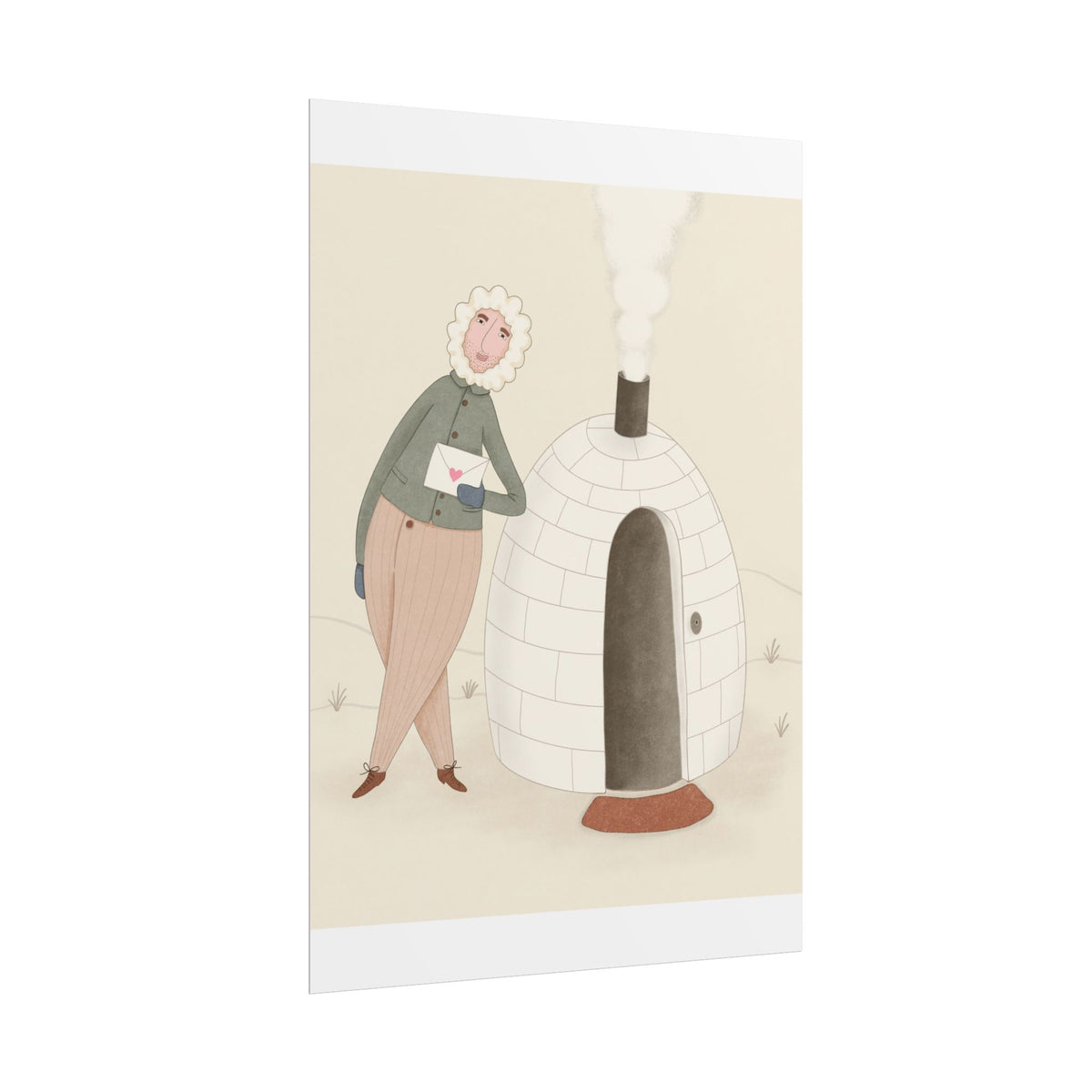 Arctic bachelor — Cozy Holiday Family Illustration (Rolled)