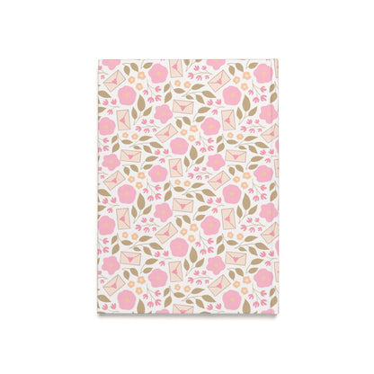 Floral Pink A5 Hardcover Journal — “Love Letter” Botanical Notebook for Notes & Journaling