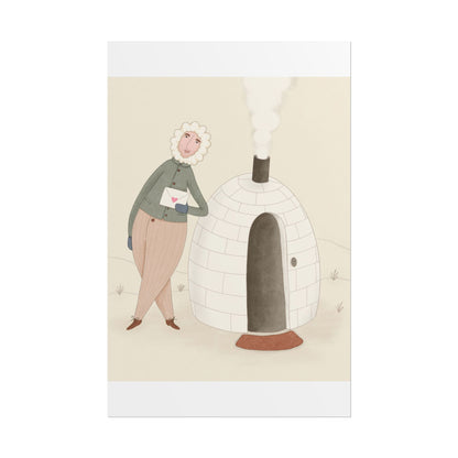 Arctic bachelor — Cozy Holiday Family Illustration (Rolled)