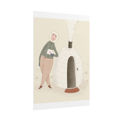 Arctic bachelor — Cozy Holiday Family Illustration (Rolled)