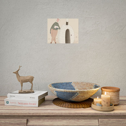 Arctic bachelor — Cozy Holiday Family Illustration (Rolled)