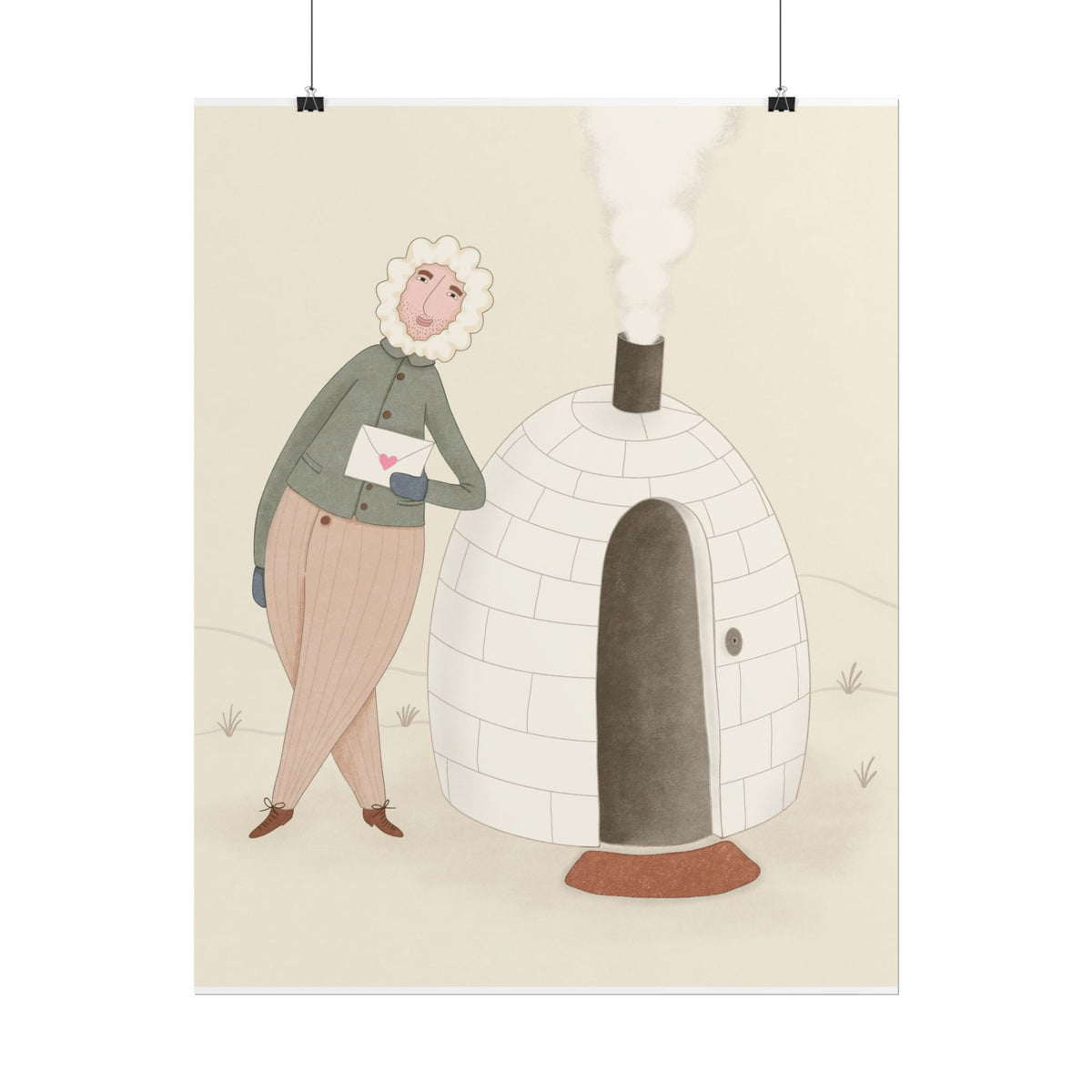 Arctic bachelor — Cozy Holiday Family Illustration (Rolled)