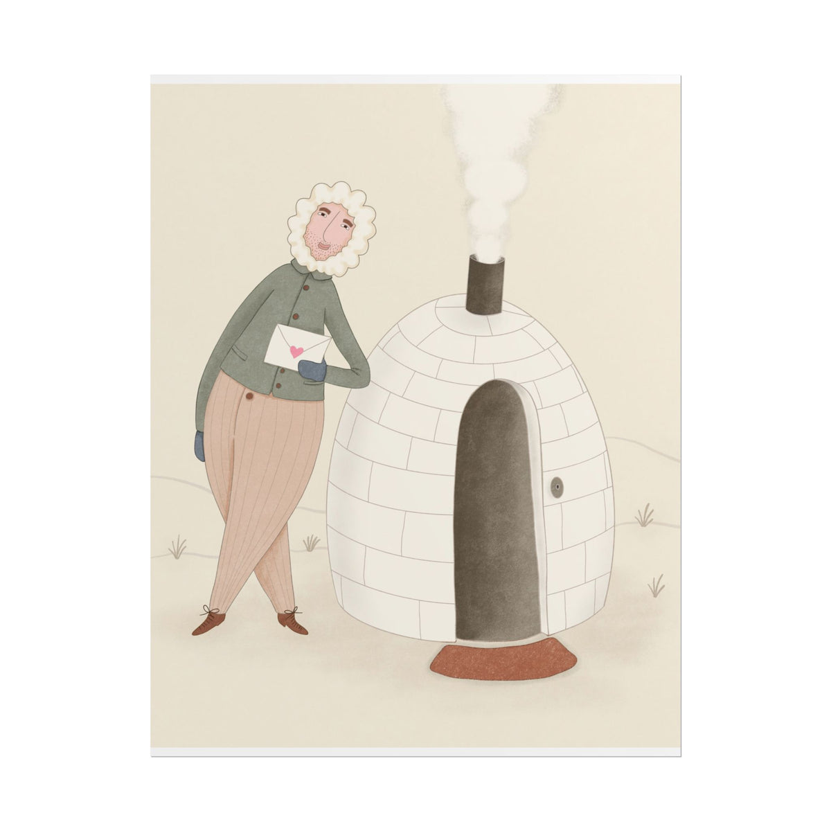 Arctic bachelor — Cozy Holiday Family Illustration (Rolled)