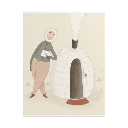 Arctic bachelor — Cozy Holiday Family Illustration (Rolled)