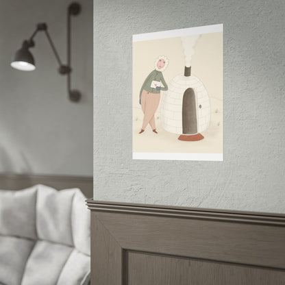 Arctic bachelor — Cozy Holiday Family Illustration (Rolled)