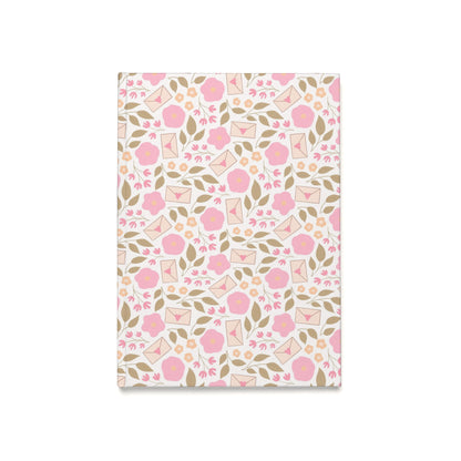 Floral Pink A5 Hardcover Journal — “Love Letter” Botanical Notebook for Notes & Journaling