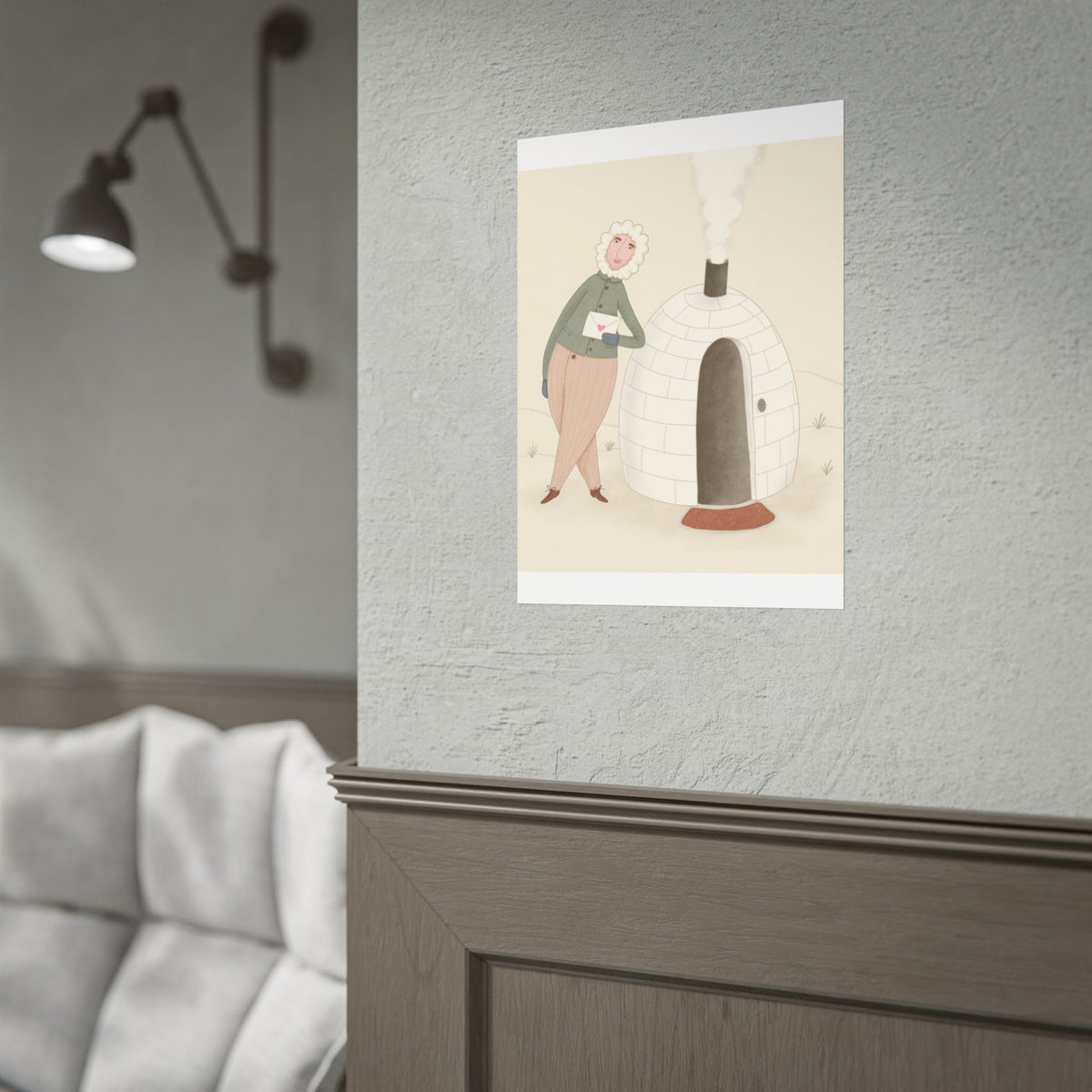 Arctic bachelor — Cozy Holiday Family Illustration (Rolled)
