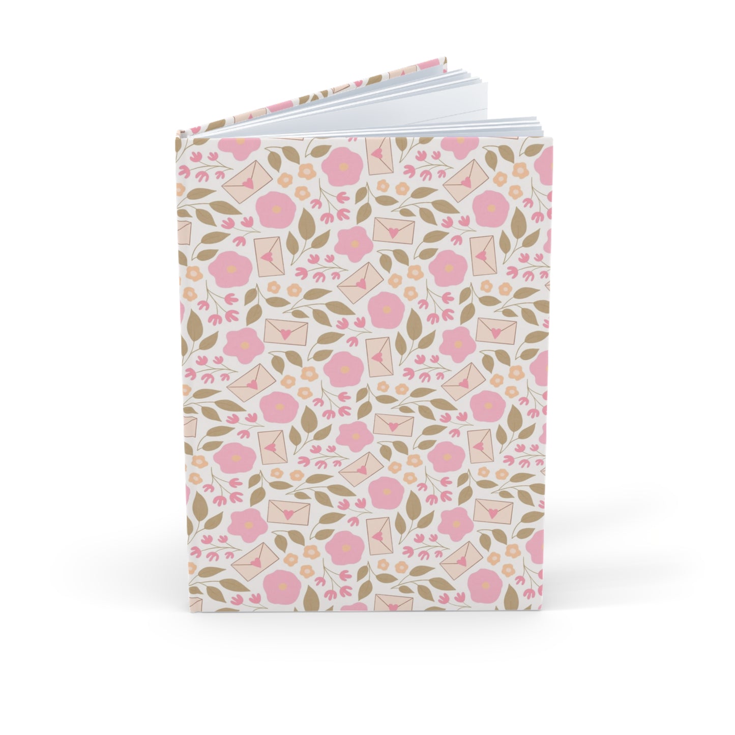 Floral Pink A5 Hardcover Journal — “Love Letter” Botanical Notebook for Notes & Journaling