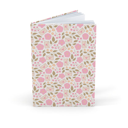 Floral Pink A5 Hardcover Journal — “Love Letter” Botanical Notebook for Notes & Journaling