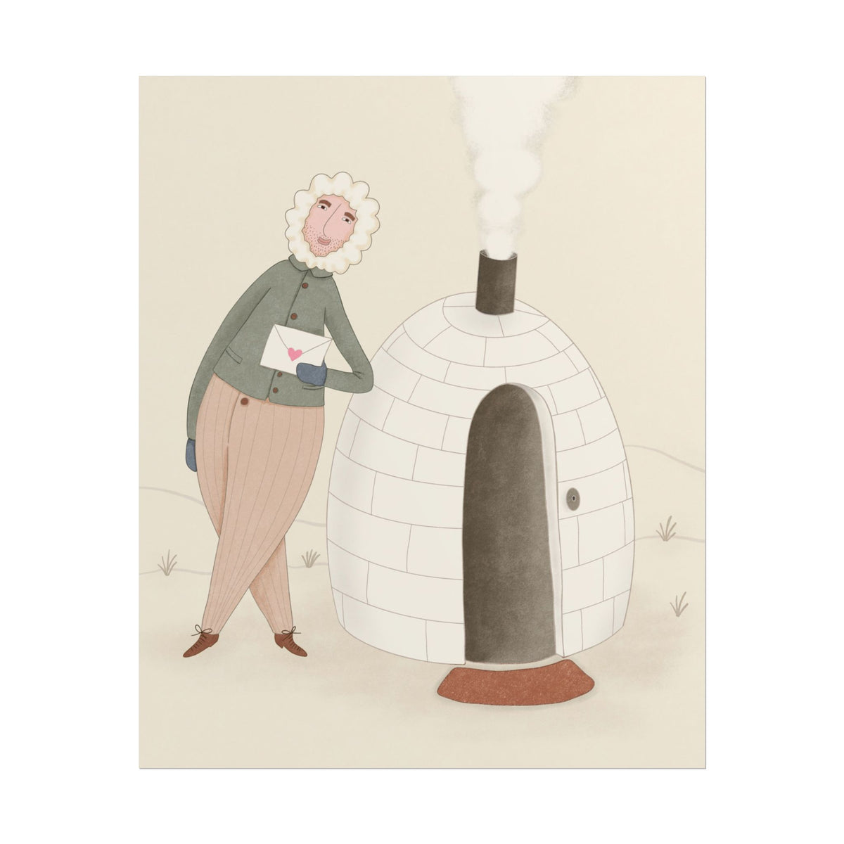Arctic bachelor — Cozy Holiday Family Illustration (Rolled)