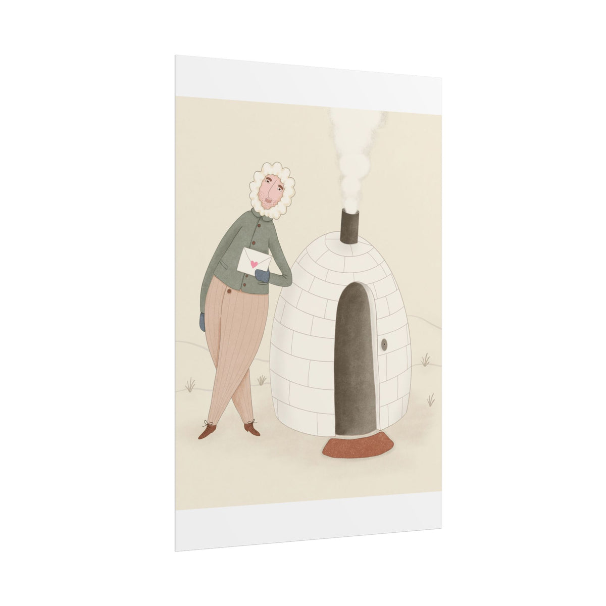 Arctic bachelor — Cozy Holiday Family Illustration (Rolled)