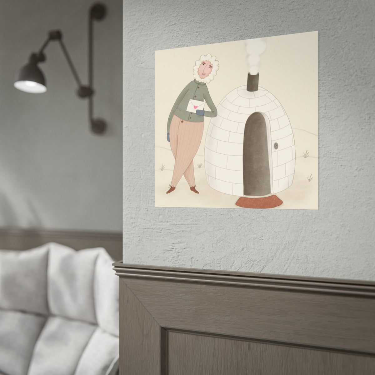Arctic bachelor — Cozy Holiday Family Illustration (Rolled)
