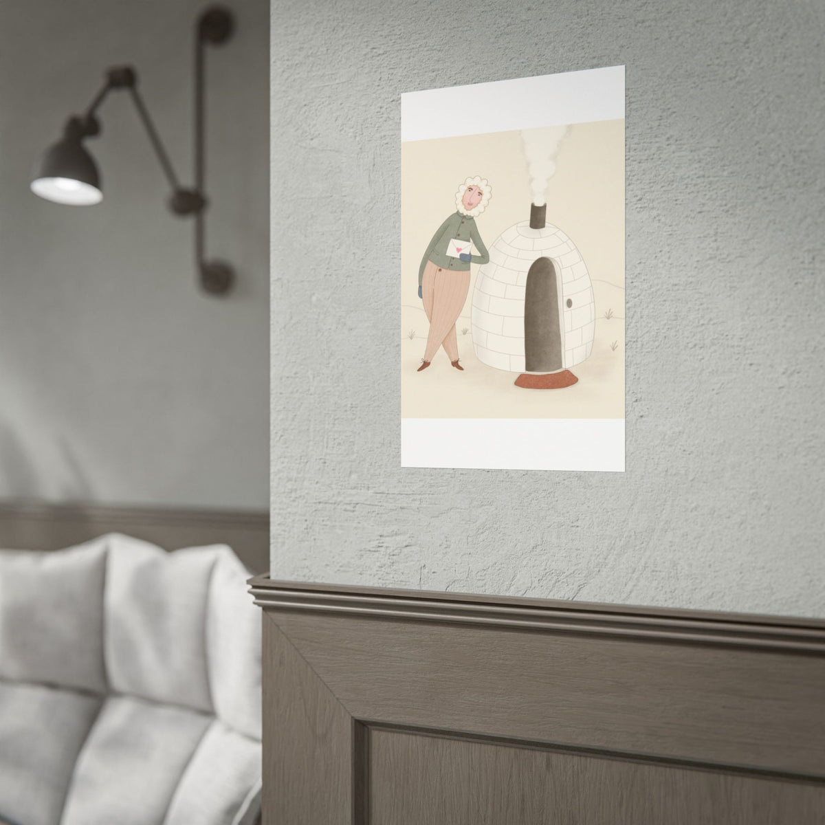 Arctic bachelor — Cozy Holiday Family Illustration (Rolled)