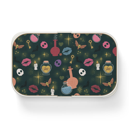 Bento Lunch Box — Cute Potion & Skull Patterned Lunch Box for Teens & Gamers