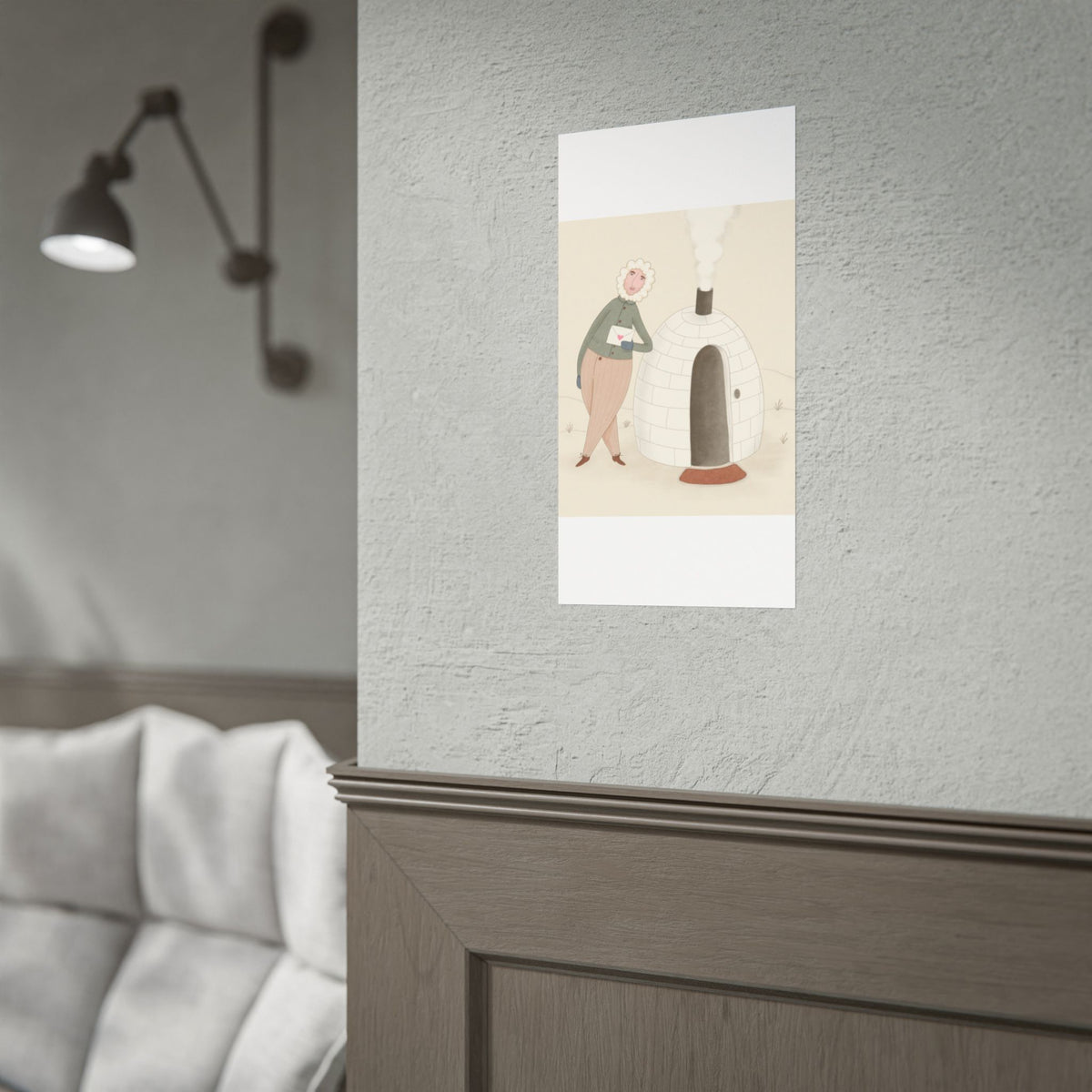 Arctic bachelor — Cozy Holiday Family Illustration (Rolled)