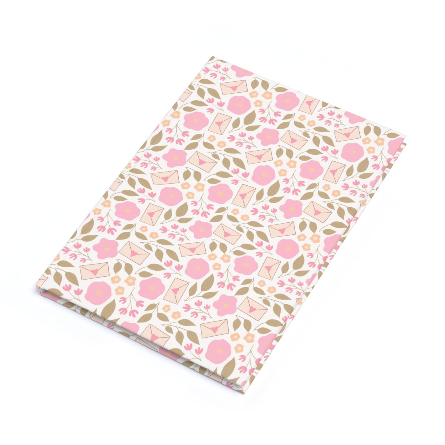 Floral Pink A5 Hardcover Journal — “Love Letter” Botanical Notebook for Notes & Journaling