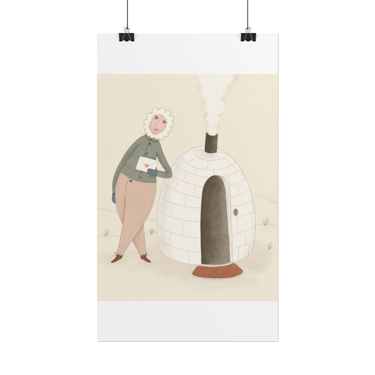 Arctic bachelor — Cozy Holiday Family Illustration (Rolled)