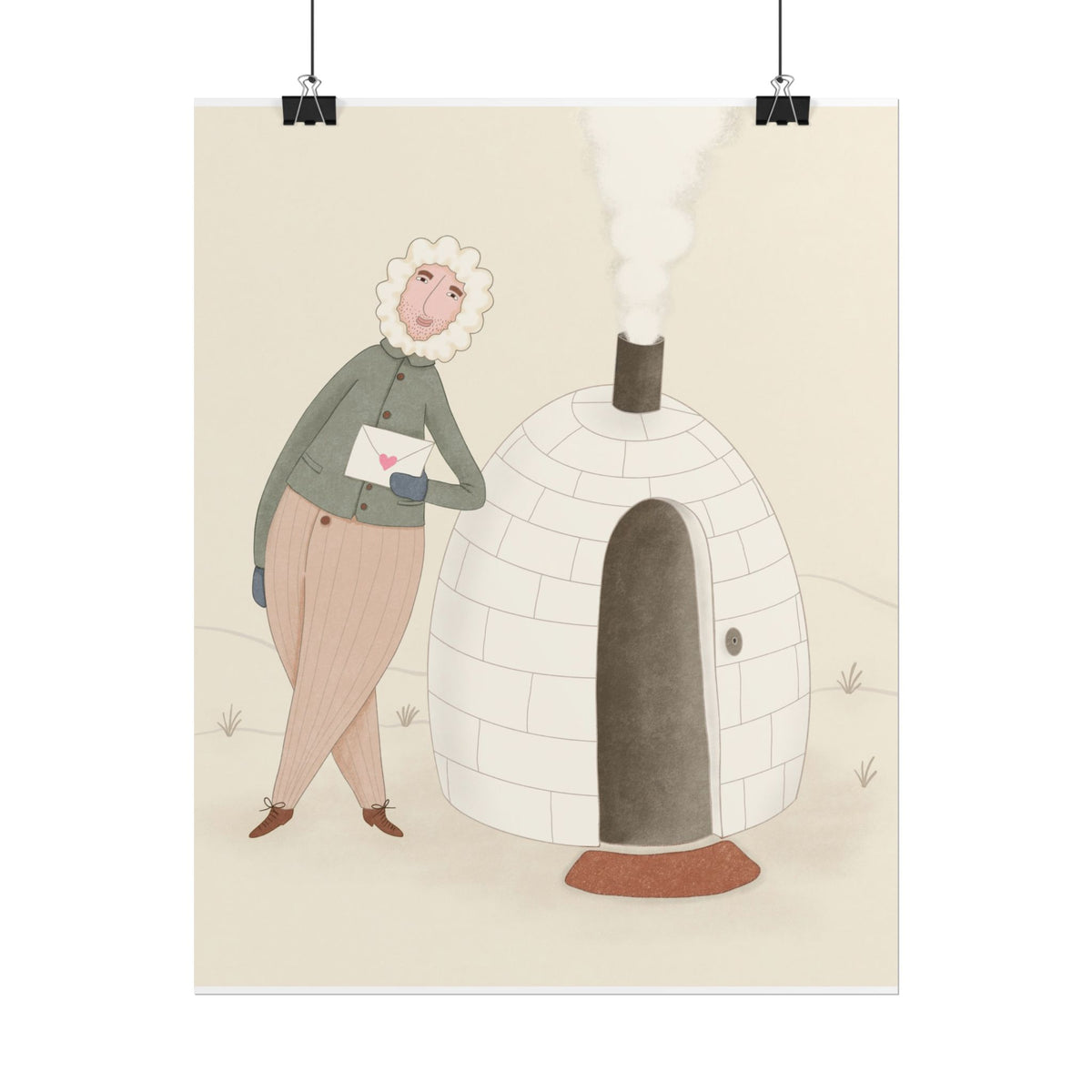 Arctic bachelor — Cozy Holiday Family Illustration (Rolled)