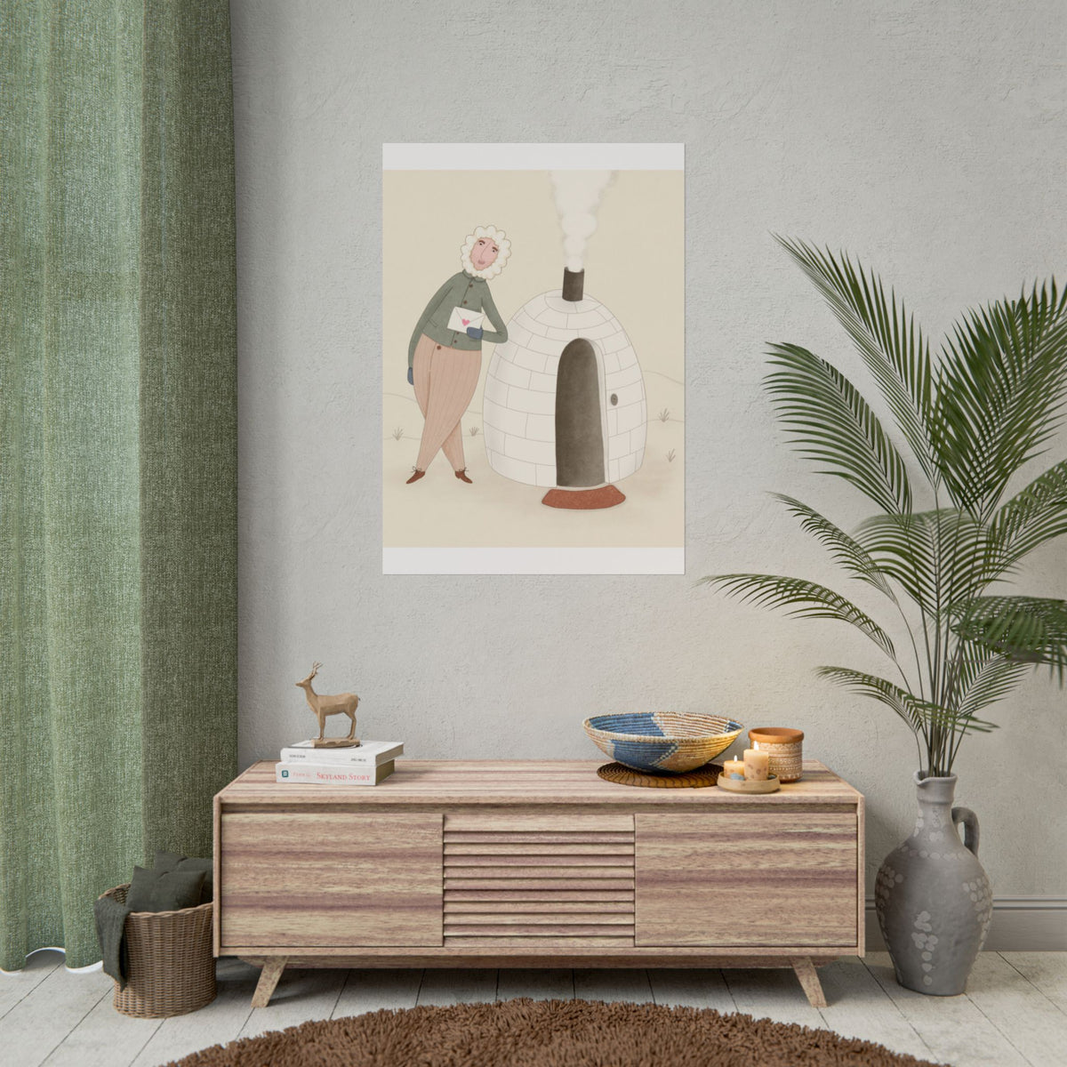 Arctic bachelor — Cozy Holiday Family Illustration (Rolled)