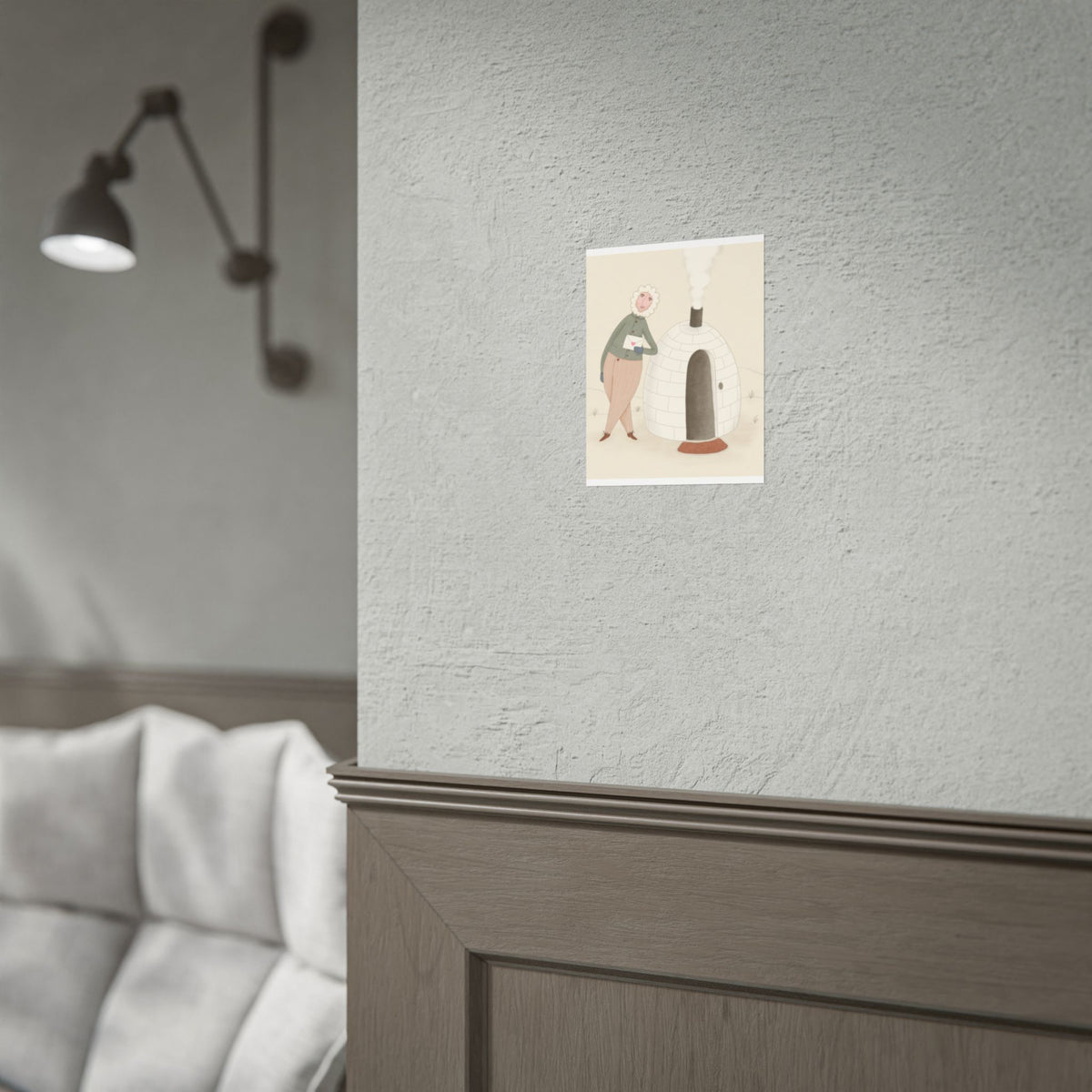 Arctic bachelor — Cozy Holiday Family Illustration (Rolled)