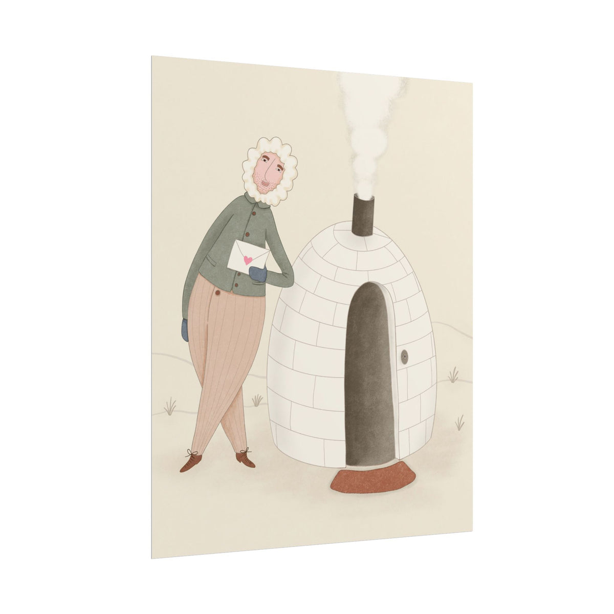 Arctic bachelor — Cozy Holiday Family Illustration (Rolled)