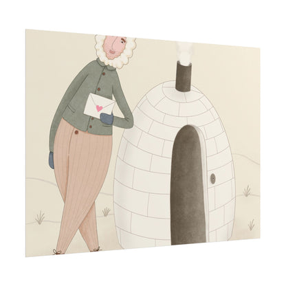 Arctic bachelor — Cozy Holiday Family Illustration (Rolled)