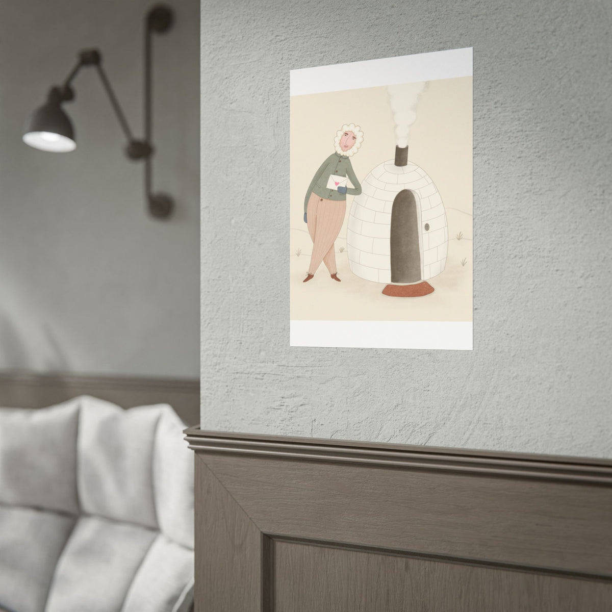 Arctic bachelor — Cozy Holiday Family Illustration (Rolled)