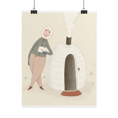 Arctic bachelor — Cozy Holiday Family Illustration (Rolled)