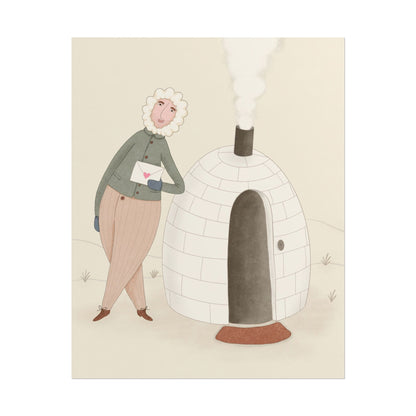 Arctic bachelor — Cozy Holiday Family Illustration (Rolled)