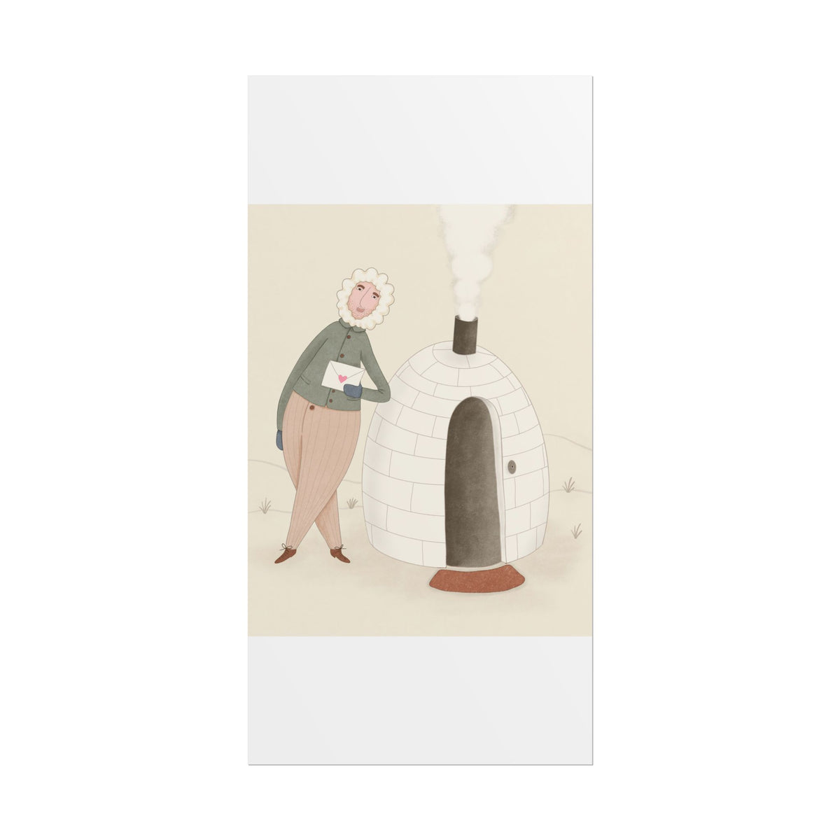 Arctic bachelor — Cozy Holiday Family Illustration (Rolled)