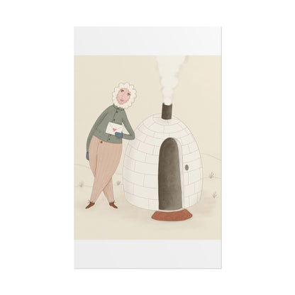 Arctic bachelor — Cozy Holiday Family Illustration (Rolled)