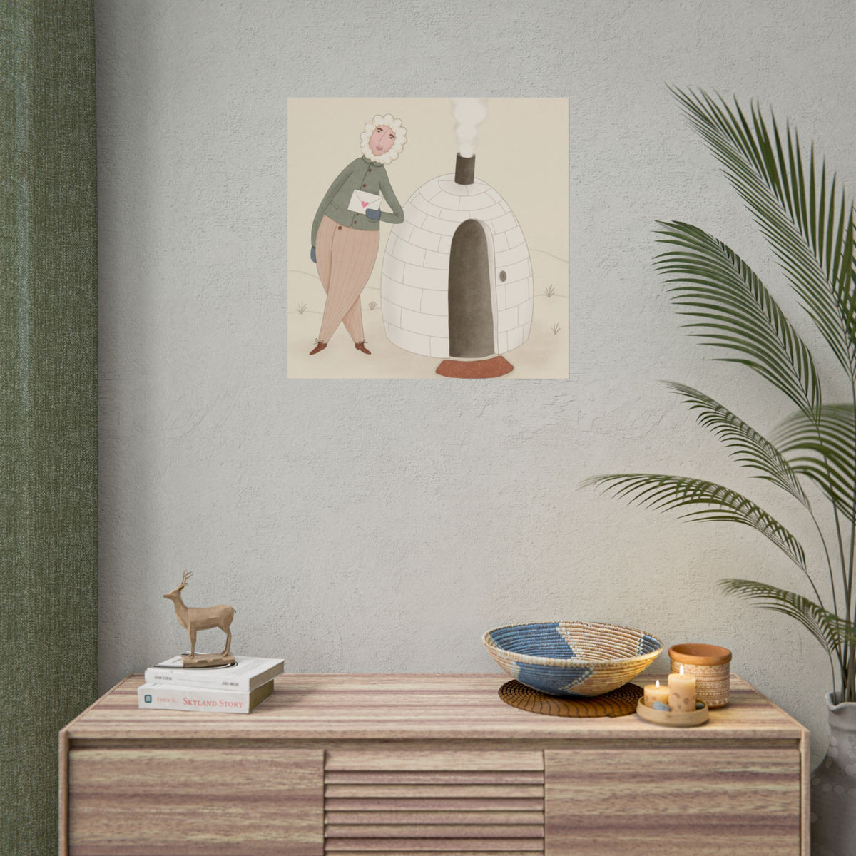 Arctic bachelor — Cozy Holiday Family Illustration (Rolled)