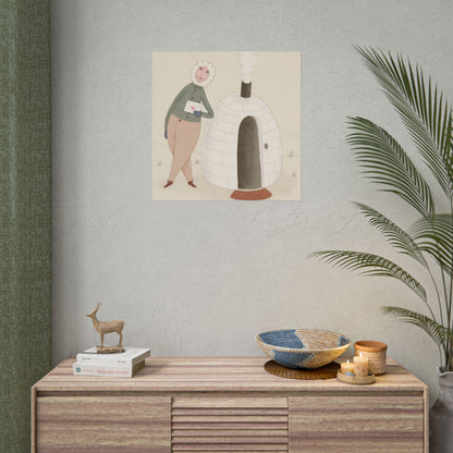 Arctic bachelor — Cozy Holiday Family Illustration (Rolled)