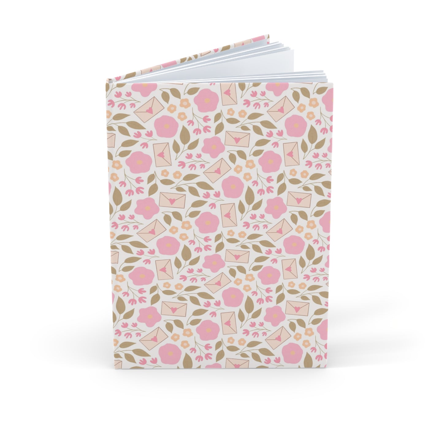 Floral Pink A5 Hardcover Journal — “Love Letter” Botanical Notebook for Notes & Journaling