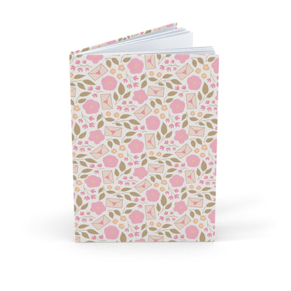 Floral Pink A5 Hardcover Journal — “Love Letter” Botanical Notebook for Notes & Journaling
