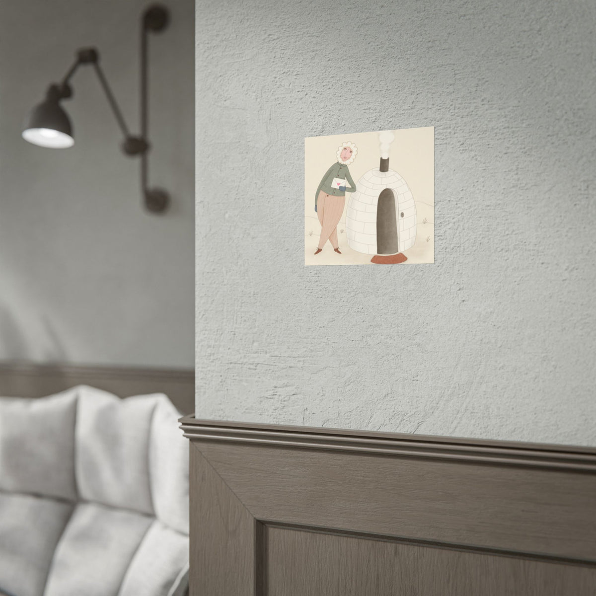 Arctic bachelor — Cozy Holiday Family Illustration (Rolled)