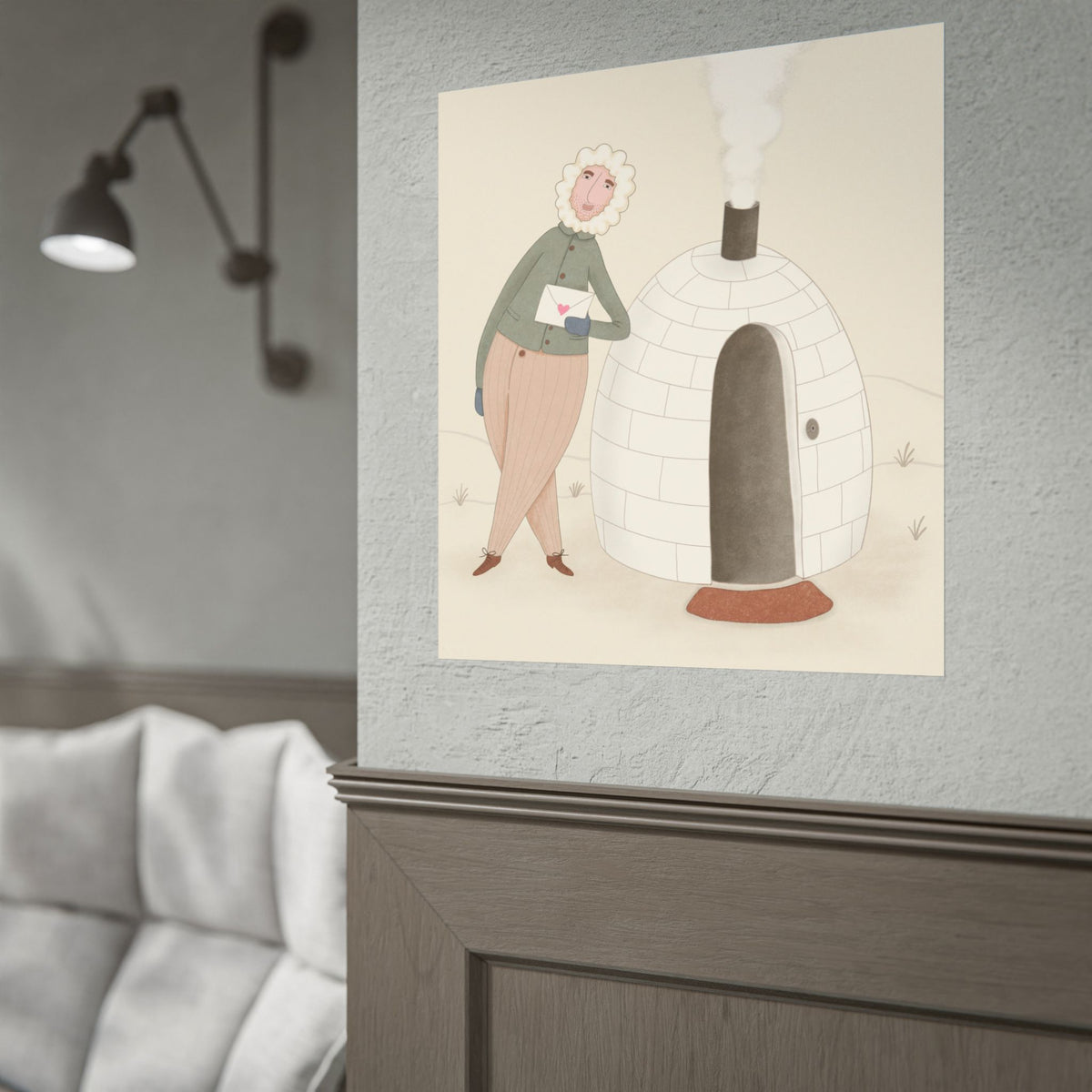 Arctic bachelor — Cozy Holiday Family Illustration (Rolled)