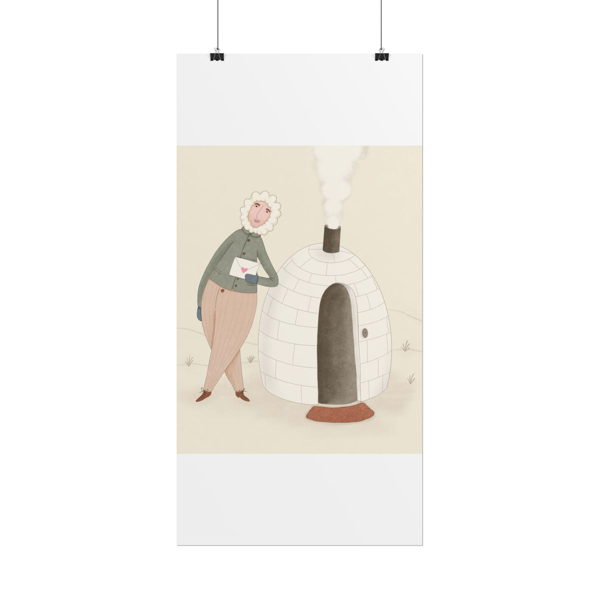 Arctic bachelor — Cozy Holiday Family Illustration (Rolled)