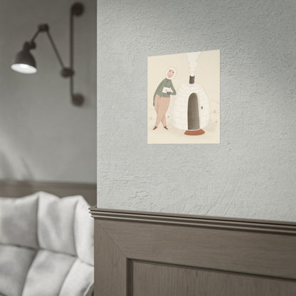 Arctic bachelor — Cozy Holiday Family Illustration (Rolled)