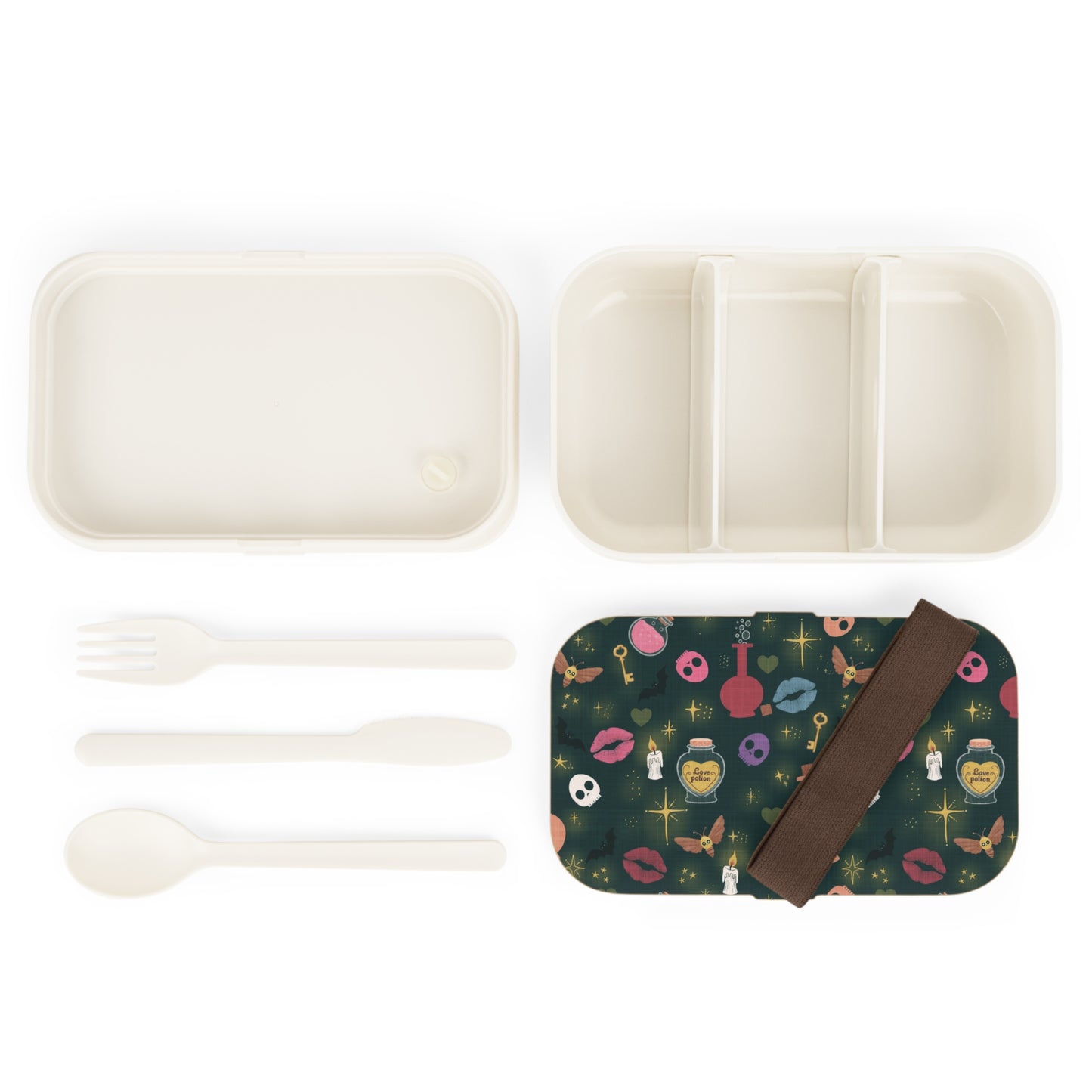 Bento Lunch Box — Cute Potion & Skull Patterned Lunch Box for Teens & Gamers